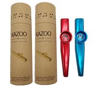 SWOOMEY 2juegos Kazoo De Metal Profesional Para Niño Niña y Adultos De Kazoos y Tubos De Almacenamiento Instrumento Musical Divertido Para Acompañar Guitarra y Otros Instrumentos