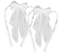 SWOOMEY 2piezas Abrazaderas para Cortinas de Color Claro con Lazo de Encaje para Decoración de Sala de Bodas Sujetador Resistente para Cortinas Accesorios Románticos y Festivos