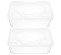 SWOOMEY 2piezas Dispensador Toallitas Reutilizable Unidades Caja Plástica Con Tapa Transparente Organizador Práctico Portátil Para Higiene Infantil