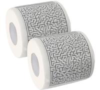 SWOOMEY 2rollos Papel de Baño con Diseño de Laberinto Divertido de Papel Higiénico y Seguro Multipropósito para Baño y Mesa sin Decoloración ni Blanqueado