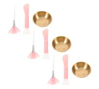 SWOOMEY 3 Juegos Kit de Accesorios para Mascarillas Faciales Aplicación Uniforme, Bol de Acero Inoxidable y Brocha de Nylon para Cuidado Profesional en Salón y Hogar