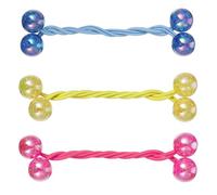 SWOOMEY 3 Pares de Gomas Pelo Acrílicas Color Aleatorio Decoración de Cristal Hechas a Mano Forma de Círculo de 11cm Accesorios Cabello para Mujeres y Niñas