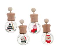 SWOOMEY 4piezas Soporte De Jarrón Para Auto Clips De Ventilación Difusor De Aceites Esenciales Navideño Para Decorar El Coche Botellas De Adorno De Navidad Motivos De Santa Muñeco De