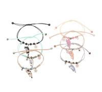 SWOOMEY 6 Pulseras Trenzadas con dijes de Gato: Pulseras de Cuerda Ajustables, con Cuentas y Gatitos Kawaii para Amantes de los Animales. Regalos de cumpleaños.