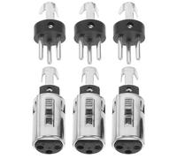 SWOOMEY 6piezas Adaptador XLR Pin Macho Hembra De Conectores De Audio para Micrófonos y Mezcladores Cambio De Género De Alta Durabilidad