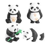 SWOOMEY Adornos de Panda Musgo de Resina 4 Piezas para Ambientación Creativa en Espacios de Vida y Paisajes en Miniatura