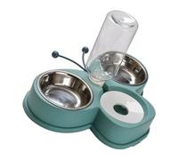 SWOOMEY Alimentador Automático para Gatos y Perros Bebedero Multifunción de 500ml, Diseño Doble Uso en Color Verde, Resistente y Práctico para Mascotas Pequeñas