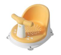 SWOOMEY Asiento de Baño Antideslizante para Bebés y Niños, Silla Ergonómica de Plástico Amarillo, Soporte Portátil para Bañera, Baño Cómodo, 1 Unidad