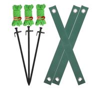 SWOOMEY Ataduras para estacas de árboles, Soporte para Ramas rotas en Exteriores, Kit Completo de 3 Piezas para jardinería y paisajismo, con Hierro y Cuerda de algodón