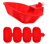 SWOOMEY Bebederos Automáticos para Aves de Corral 5piezas Color Rojo con Diseño a Prueba de Fugas y Material PP para Gansos y Pavos en Jaulas de Cría