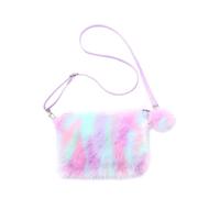 SWOOMEY Bolso de Hombro de Peluche para Mujeres Bandolera de Diseño Tie Dye para Almacenar Objetos Pequeños Accesorio Casual y Práctico