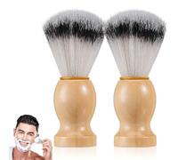 SWOOMEY Brochas de Afeitar para Hombre 2 Unidades Mango de Madera Duradero y Cerdas Suaves de Nylon para Afeitado Manual y Creación de Espuma Cuidado de Barba
