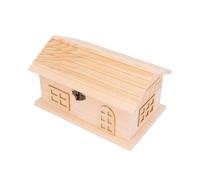 SWOOMEY Caja de Madera Forma de Casa Beige para Guardar Dinero, Caja Creativa para Colorear DIY y Desarrollo de Inteligencia en Proyectos Divertidos