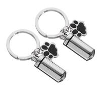 SWOOMEY Colgante Urna 2 Piezas Tubo Interior de Acero Inoxidable para Cenizas de Mascotas Diseño Creativo y Significado Conmemorativo, Color Plata
