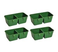 SWOOMEY Comedero Fácil de Limpiar para Pájaros Verde de Plástico y Fijo en Jaulas Diseño de Doble Tolva Paquete de 10 Piezas para Agapornis y Aves