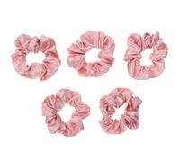 SWOOMEY Elásticos de Tela Rosa Pelo que Mantienen el Cabello en Su Lugar 5 Coleteros Diseño Sencillo y Chic, Accesorios para Mujeres y Niñas