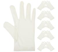 SWOOMEY Guantes de Microfibra para Joyería y Monedas Blancos, 6 Pares sin Polvo, Protectores Antiestáticos y Transpirables para Eventos y Exposiciones