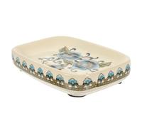 SWOOMEY Jabonera Cerámica con Drenaje Plato De Jabón Decorativo para Baño Y Cocina Soporte para Esponjas Y Jabón 5.51 X 4.33 X 1.37 in Diseño Encantador para Lavabo Y Lavandería