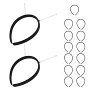 SWOOMEY Kit de 15 Diademas Negras Aro Elástico 7 CM para Bricolaje Accesorios Cabello en Eventos y Disfraces