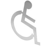 SWOOMEY Letrero Acero de Silla Ruedas para Discapacitados para Metálico en Inoxidable Color Plata, Fácil de Usar y Conveniente para Almacenar en Áreas Públicas y Baños