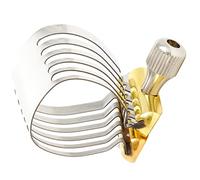SWOOMEY Ligadura para Saxofón de Acero Inoxidable Cierre Ajustable, Superficie Lisa y Fácil Instalación, Accesorio Metálico para Partes del Saxofón Plata