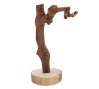 SWOOMEY Percha para Loros de Madera Natural Base Estable 20 CM de Alto Soporte Multifuncional para Entrenamiento E Interacción de Periquitos y Cacatúas Varios Estilos