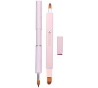SWOOMEY Pincel de Maquillaje para Mujer Doble Cabeza, Retráctil y Portátil, Fibras Artificiales y Aluminio, Fácil de Sostener para Viaje y Bolso, Pack de 2 Piezas