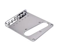 SWOOMEY Placa de Puerte de Acero para Guitarra Eléctrica de 6 Cuerdas, Fácil de Instalar y Usar, Color Plata y Repuestos de Guitarra Compatible Cigar Box Guitar