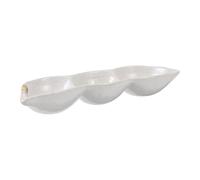 SWOOMEY Plato de Cerámica con Diseño de Triple Compartimento para Aperitivos y Frutas, Práctico y Original para Combinar la Mayoría de Vajillas Reutilizable