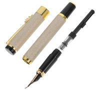 SWOOMEY Pluma Beige de Caligrafía Cuerpo de Hierro Estilográfica y Punta de 0.7mm para Uso Prolongado en Escuelas y Hogares