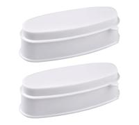 SWOOMEY Recipiente para Polvos de Inmersión para Uñas, Estuche de Plástico Blanco para Almacenamiento y Ahorro, Paquete de 2 Piezas Adecuado para Nail Art y DIY