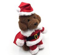 SWOOMEY Vestido de Navidad para Perro y Gato en Algodón Rojo Diseño de Moda, Fácil de Poner, Adecuado para Sesiones y Jogging en Fiestas Navideñas