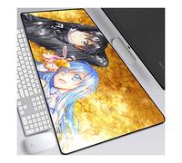 Sword Art Online Alfombrilla de ratón Anime de 800x300 mm, Alfombrillas para Mouse con Teclado, Alfombrilla de ratón Profesional para Juegos XXL Grande con Base de Goma de 3 mm de Grosor, para PC, A