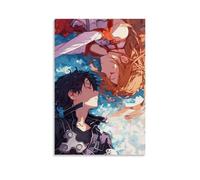 Sword Art Online - Lienzo decorativo para pared, diseño moderno de la familia, dormitorio, música, película de dibujos animados, 50 x 75 cm, estilo sin marco