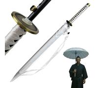 Swords and more Paraguas One Piece, versión premium de 16 K, grande, Katana Samurai, espada, paraguas resistente a las tormentas con mango largo, Wado-Ichi-Monji