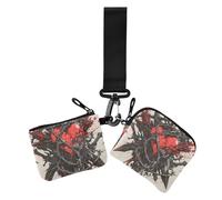 Swords love reds - Cartera para mujer, estilo oscuro, monedero, monedero, tamaño compacto, con cremallera, con correa de muñeca, para el trabajo, viajes, 2 unidades, Las espadas aman los rojos y el