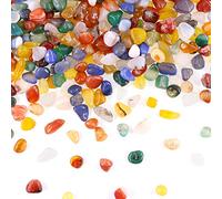 Swpeet 1 libra de ágata láctea marina a granel piedras grandes piedras preciosas trituradas piezas 0.35 - 0.5 pulgadas piedras virutas trituradas de cristal natural cuarzo perfecto para hacer joyas