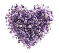 Swpeet 1 libra de amatista, pequeñas virutas de piedras preciosas, piezas trituradas, piedras de forma irregular, piedras de cristal, perfectas para hacer joyas y decoración del hogar, Piedra