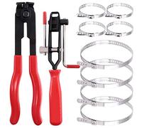 Swpeet 10 alicates de abrazadera de arranque de junta CV con kit de abrazaderas de arranque CV, alicates de corbata de oreja, kit de herramientas de banda de coche, alicates de eje de manguera