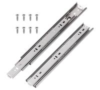 Swpeet 10 piezas de 300 mm de extensión completa menos ruido, rodamientos de bolas de metal, capacidad de carga de 100 libras, soporte lateral de bloqueo resistente, deslizadores plateados con