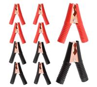 Swpeet 10 piezas de clip de cocodrilo de prueba de batería automotriz 100a, clip de cocodrilo pesado eléctrico duradero, para cargar clip de prueba eléctrico de batería de camión, clip de cocodrilo