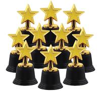 Swpeet 10 piezas de kit de surtido de trofeos de estrella de plástico, trofeos de oro para deportes, competencia, espectáculo de talentos y competencias de fiestas para niños y adultos