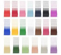 Swpeet 100 piezas de 20 colores de 13 cm, seda hecha a mano, suave, pequeñas borlas para manualidades, marcapáginas con lazo para cordón, mini borlas con trabillas para hacer joyas, manualidades y
