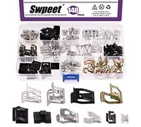 Swpeet 100 tamaños de 7,9 mm, 10 mm, 11 mm, 13,1 mm, 14,1 mm, 15,3 mm, 15,8 mm, 16 mm, 17,3 mm, 18,2 mm, Clip de resorte para auto para coche, compatible con VW Audi 4A0-867-276A