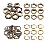 Swpeet 100 unidades - 50 juegos de ojales de bronce de 25 mm, ojales de metal gruesos, ojales de metal, kits de ojales de metal, ojales para reparar lienzos, cuero, cortinas