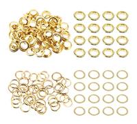 Swpeet 100 Unidades - 50 Juegos de Ojales de Metal Gruesos de 1/2 Pulgadas (12 mm) para Reparar Lienzos, Cuero, Cortinas