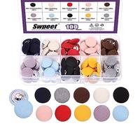 Swpeet 100 Unidades de 10 Colores de Tela de 15 mm Cubierto de Metal Con Botones Redondos, Perfecto para Vestido de Novia, Blusa de Satén y Vestido de Baile