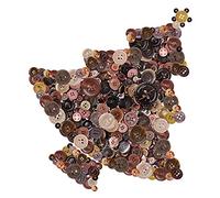 Swpeet 1000 botones de manualidades de Navidad, botones de costura redondos de resina marrón de 2 y 4 agujeros, adecuados para decoraciones de costura de Navidad, proyectos de arte y manualidades