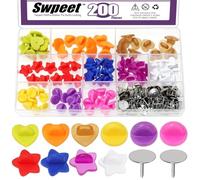 Swpeet 100Pcs 10 colores 3 estilos PVC goma Pin espaldas bloqueo con 100P en blanco Pins Kit, Corazón/estrella/redonda de silicona Pin Cerraduras, Pins seguridad espaldas, para solapa uniforme