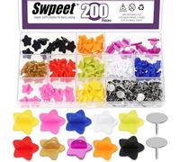 Swpeet 100Pcs 10 Colores PVC Goma Pin Backs Bloqueo con 100Pcs Blank Pins Assortment Kit, Cerraduras de Pin de Silicona en forma de estrella, Pins Backs de seguridad, para la solapa del broche